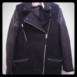 All Saints Wool and Leather Coat/Jacket